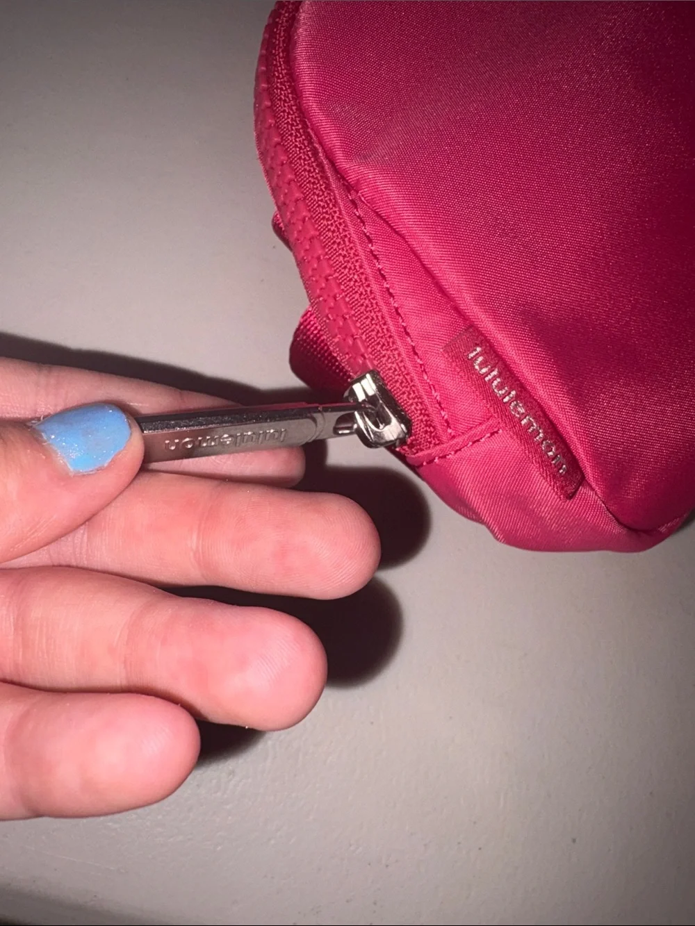 lululemon athletica Hot Pink belt bag with silver accents